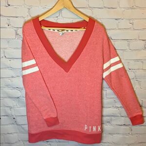 Pink Victoria’s Secret V neck salmon/pink sweatshirt